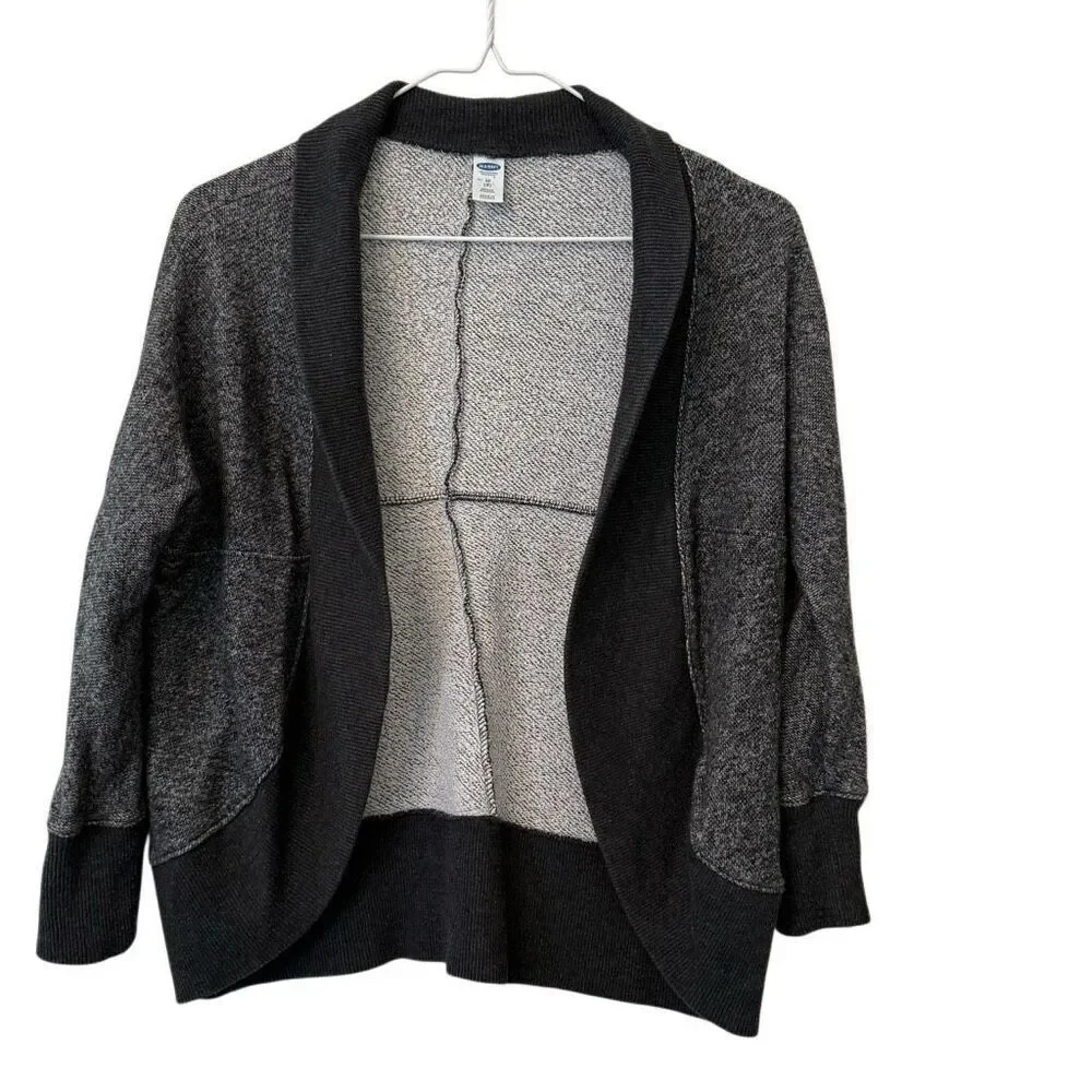 Old Navy Girls French Terry Open Front Dark Gray Cardigan Sweater Medium Size 8